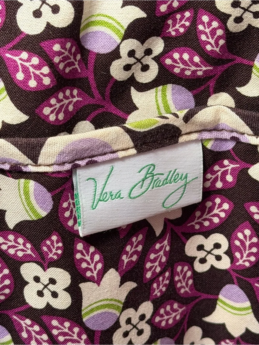 Vera Bradley Floral Quilted Tote Bag - Purple Pink Green